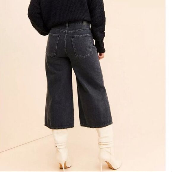 Citizens of Humanity Emily Organic Cotton Relaxed Culotte Cropped Wide-Leg Jeans - Picture 2 of 3